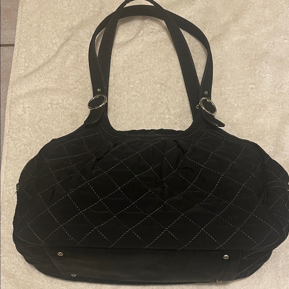 Vera Bradley Black Quilted Tote/Diaper Bag
